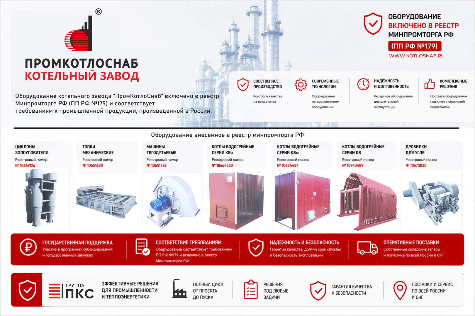 Оборудование Группы ПКС внесено в реестр Российской промышленной продукции Минпромторга РФ